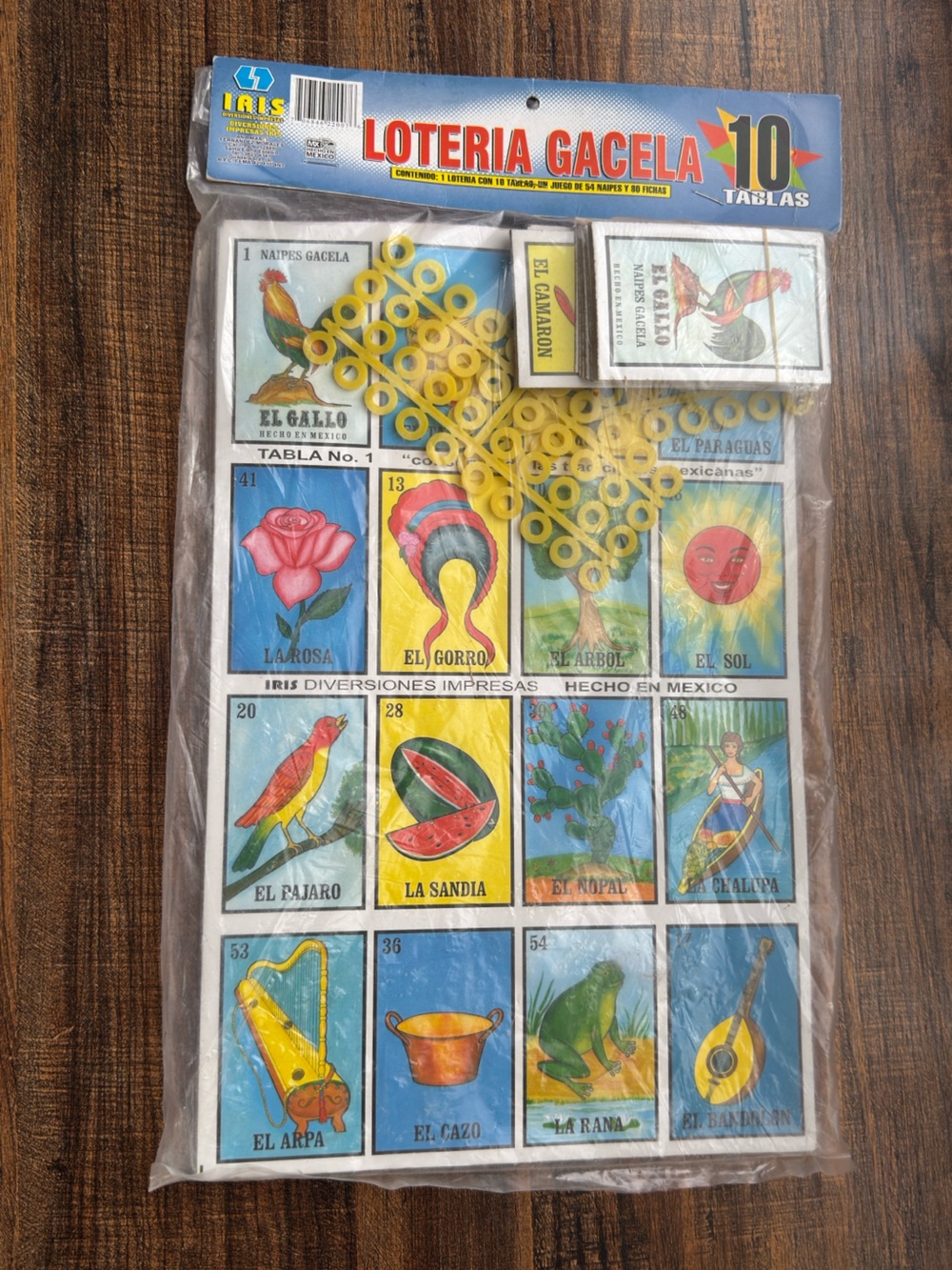 Original Mexican Loteria Gacela Iris Board Game 10 Boards New Sealed